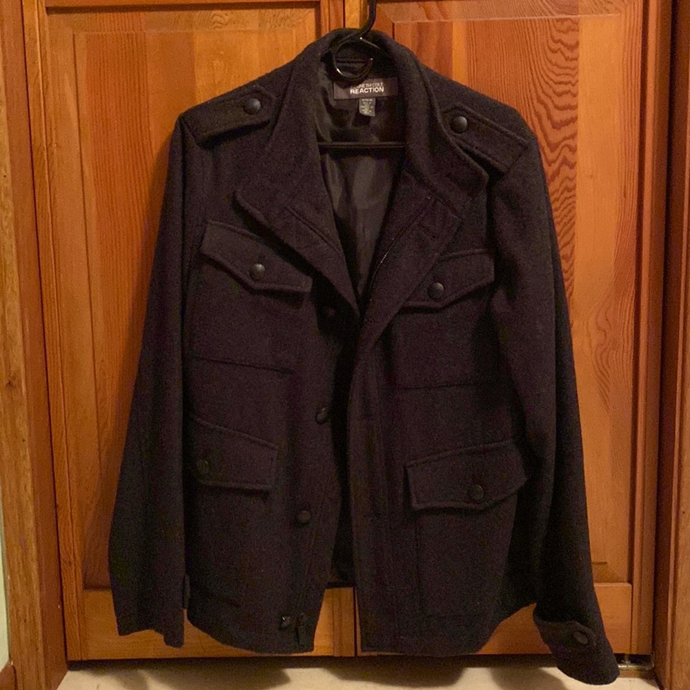 Kenneth Cole reaction wool bomber jacket, dark grey